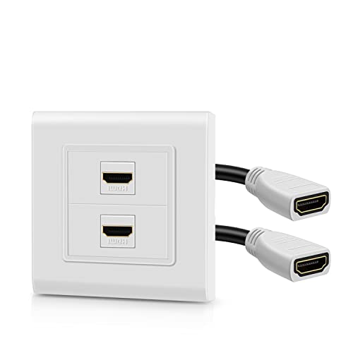 TND HDMI 4K Wanddose 2X Port, Unterputzsteckdose, Kabeldurchführung, Wandanschlussplatte mit UHD ARC Ethernet, High Speed Full HD, Buchsenkoppler für TV Heimkino Beamer Projektor TND HDMI 4K Wanddose 2X Port, Unterputzsteckdose, Kabeldurchführung, Wandanschlussplatte mit UHD ARC Ethernet, High Speed Full HD, Buchsenkoppler für TV Heimkino Beamer Projektor von TNP Products