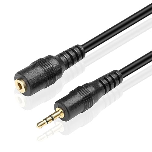 TNP 2,5 mm Klinke Verlängerung - 2m, Klinkenstecker Verlängerung 2,5 mm Stereo Audio Klinkenstecker Stecker auf 2,5 mm Klinkenstecker Buchse für MP3 Musik Heimkino Radio Kopfhörer Sprecher, schwarz von TNP Products