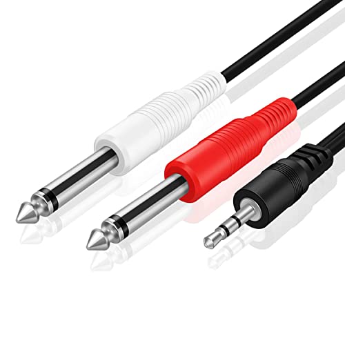 TNP 3,5 mm Klinke auf Dual 6,3 mm Mono Kabel - 2m, Stereo Klinkenkabel zu 2X 6.3 mm Audio Klinkenstecker, Y Adapter AudioKabel für Laptop, Amplifier, Smarthpone, Hi-Fi Stereo Audiosystem TNP 3,5 mm Klinke auf Dual 6,3 mm Mono Kabel - 2m, Stereo Klinkenkabel zu 2X 6.3 mm Audio Klinkenstecker, Y Adapter AudioKabel für Laptop, Amplifier, Smarthpone, Hi-Fi Stereo Audiosystem von TNP Products