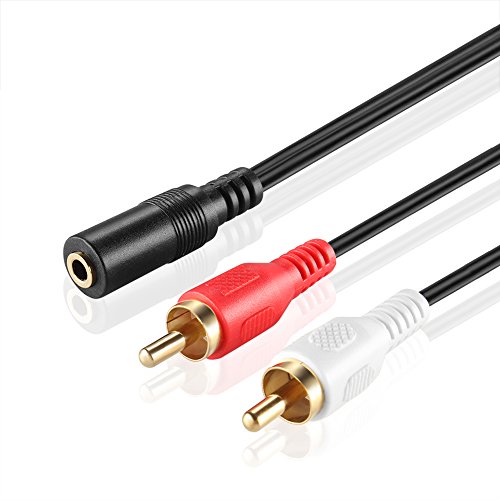 TNP 3,5 mm auf Cinch Stereo Audio Kabel Adapter – 3,5 mm Buchse auf Stereo-Cinch Stecker bidirektional AUX Stecker Kopfhörer Jack Stecker Y-Splitter zu links/rechts Männlich Stecker Stecker Kabel von TNP Products