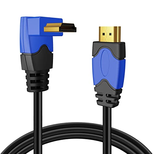 TNP 4K HDMI-Kabel, rechtwinklig, 270 Grad (4,5 m) – High Speed 18 Gbit/s HDMI-Kabel 4K 60Hz HDR 2K 2160p 1080p 1440p 3D ARC/eARC Ethernet für Video Gaming Xbox One X PS4 Pro & Apple TV HDTV Projektor von TNP Products