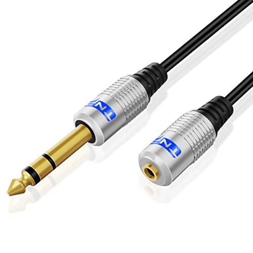 TNP 6,3 mm auf 3,5 mm Klinke Verlängerung Kabel, Aux Verlängerungskabel - 3m, für Kopfhörer Ampflifier Laptop, Stereo Audio Jack Klinkenkabel, 6,3 mm Klinkenstecker auf 3,5 mm Klinkenbuchse, schwarz von TNP Products