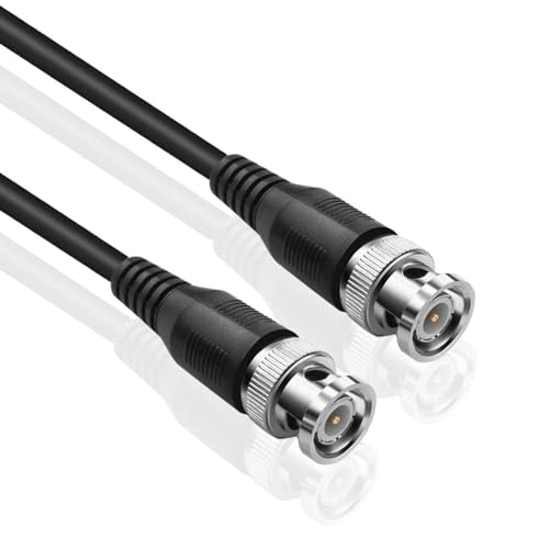 TNP BNC-Kabel - BNC-Stecker auf Stecker-Verlängerungsstecker-Adapter RF Professionelles Klasse RG-58/U Koaxialkabel-Klinkenstecker für Videoüberwachungskamera-CCTV-Systeme, Oszilloskop, 15 m von TNP Products