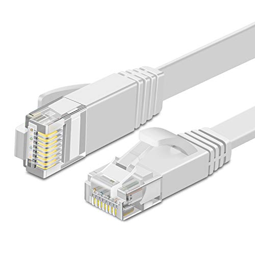TNP CAT6 Netzwerkkabel, Gigabit Ethernet Kabel LAN RJ45 Stecker auf Stecker, Internet Verlängerungskabel Adapter Patchkabel Rohkabel Kabel für Switch Router Netzwerk Cat6, Weiß 10M von TNP Products