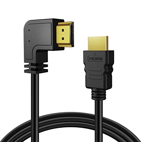 TNP HDMI Kabel abgewinkelt 90 Grad, 4k gewinkelt 90 Grad Winkelstecker - 3m, Eckstecker, für Blu-Ray-Player, Kabelbox, Apple TV, Roku, Playstation 5, kompatibel zu HDMI 2.0/1.4, schwarz von TNP Products