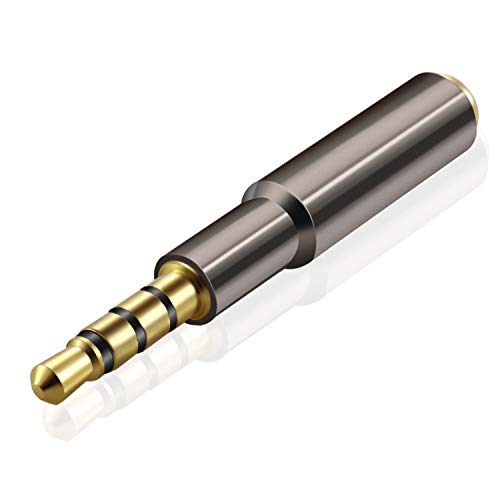 TNP Kopfhörer-Extender 3,5 mm Audio-Klinken-Verlängerungsadapter (5 Stück) – AUX AUX Stereo Headset-Stecker Stecker auf Buchse, Metallstecker 4-polig für iPhone Android Smartphone Akku Hülle von TNP Products