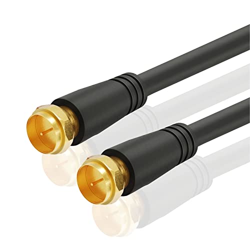 TNP Premium SAT TV Antennenkabel, Koaxialkabel - 1m, F-Stecker, HD Satellitenkabel HF Kabel RG59/U Verlängerung Adapter, Digital Fernsehkabel Anschlusskabel Empfänger für Video STB DVD VCR, Schwarz TNP Premium SAT TV Antennenkabel, Koaxialkabel - 1m, F-Stecker, HD Satellitenkabel HF Kabel RG59/U Verlängerung Adapter, Digital Fernsehkabel Anschlusskabel Empfänger für Video STB DVD VCR, Schwarz von TNP Products