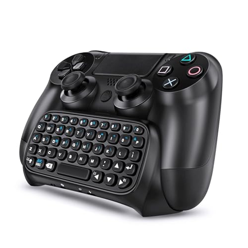 TNP Products Wireless Mini Bluetooth Keyboard - Keypad Gamepad Joystick Text Messager Chatpad Adapter for Sony Playstation 4 Gaming Controller Black [Playstation 4] von TNP Products