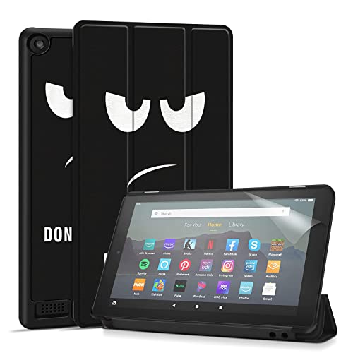 TNP Schutzhülle für Amazon Kindle Fire 7 Tablet 9. und 7. Generation, Smart Slim PU Leder Schutzhülle mit Auto Sleep/Wake, Flip Stand f/ 7 Zoll Display 2019 2017 Release Gen (Don't Touch) von TNP Products
