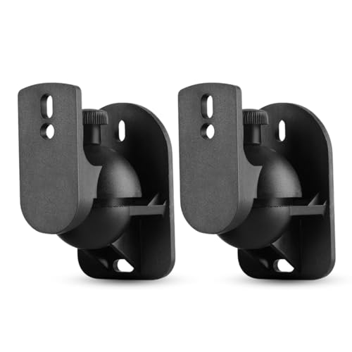 TNP Universelle Lautsprecher Wandhalterung, Lautsprecherhalterungen Satelliten Boxen Set, neigbare schwenkbare Wandmontage Halterung für Audio Wand Lautsprecher Heimkino, bis 5kg schwarz (1 Paar) von TNP Products