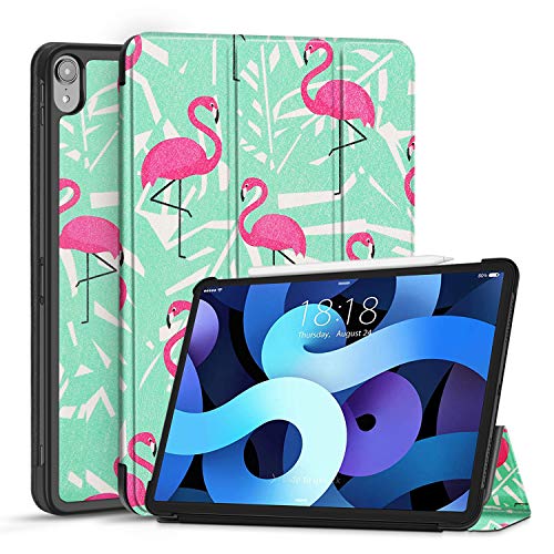 TNP iPad Air 4 Hülle für iPad Air 4. Generation Modell 2020-10,9 Zoll, dünner und leichtgewichtiger Schutzhülle, iPad Air Case, mit Auto Schlaf/Wach Funktion, PU-Leder Cover, Flamingo von TNP Products