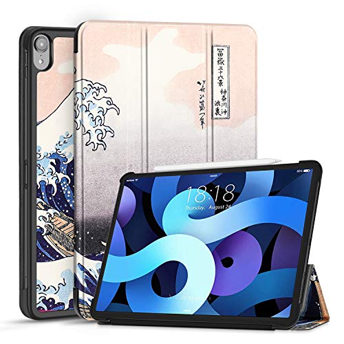 TNP iPad Air 4 Hülle für iPad Air 4. Generation Modell 2020-10,9 Zoll, dünner und leichtgewichtiger Schutzhülle, iPad Air Case, mit Auto Schlaf/Wach Funktion, PU-Leder Cover, Große Welle von TNP Products