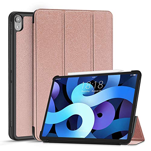 TNP iPad Air 4 Hülle für iPad Air 4. Generation Modell 2020-10,9 Zoll, dünner und leichtgewichtiger Schutzhülle, iPad Air Case, mit Auto Schlaf/Wach Funktion, PU-Leder Cover, Roségold von TNP Products