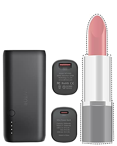 TNTOR - 5000mAh Ultra Mini Powerbank, Dual Output Externer Akku mit USB C Input Output - Schwarz TNTOR - 5000mAh Ultra Mini Powerbank, Dual Output Externer Akku mit USB C Input Output - Schwarz von TNTOR