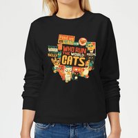 Tobias Fonseca Who Run The World? Cats. Women's Sweatshirt - Black - 5XL von TOBIAS FONSECA