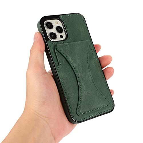 TOBILE iPhone-Hülle Leder Karten Handyhülle Schutzhülle Ständer Cover Stoßfeste Halter - für iPhone 11 Pro Max, grün von TOBILE