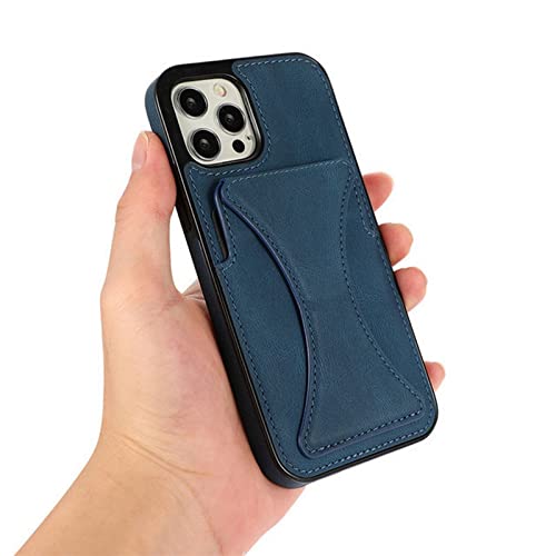 TOBILE iPhone-Hülle Leder Karten Handyhülle Schutzhülle Ständer Cover Stoßfeste Halter - für iPhone 12 Pro Max, Blau von TOBILE