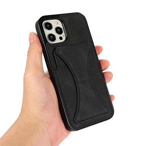 TOBILE iPhone-Hülle Leder Karten Handyhülle Schutzhülle Ständer Cover Stoßfeste Halter - für iPhone 12 Pro Max, schwarz von TOBILE