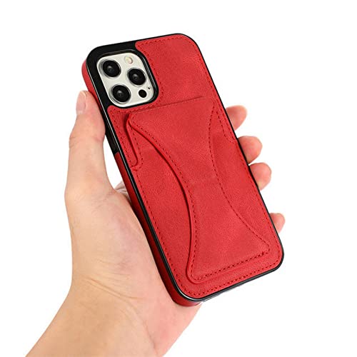 TOBILE iPhone-Hülle Leder Karten Handyhülle Schutzhülle Ständer Cover Stoßfeste Halter für iPhone 13 Pro, rot von TOBILE