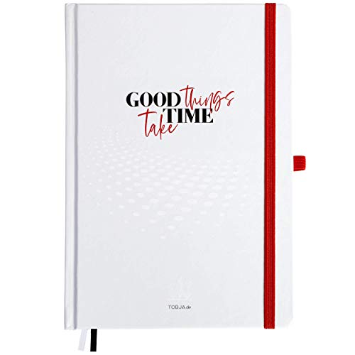Notizbuch Bullet Journal A5 dotted - 200 Seiten dickes Papier 120 g/m² - Hardcover Punkteraster Tagebuch Planer - FSC® Notizbuch Notebook DIN A5 mit Lesezeichen - Diary Bullet-Journal by TOBJA® von TOBJA