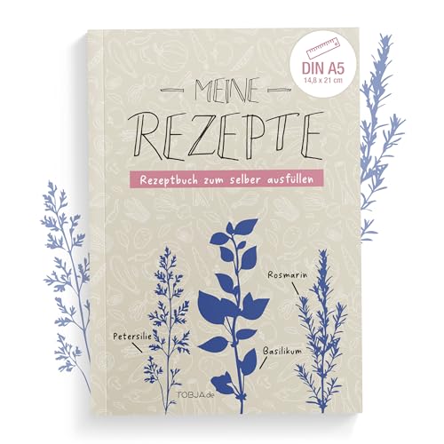 TOBJA Meine Rezepte – Rezeptbuch zum selberschreiben A5 | mit Saisonkalender, Foto-Feldern & Register | Kochbuch zum selbst eintragen & gestalten | Softcover TOBJA Meine Rezepte – Rezeptbuch zum selberschreiben A5 | mit Saisonkalender, Foto-Feldern & Register | Kochbuch zum selbst eintragen & gestalten | Softcover von TOBJA