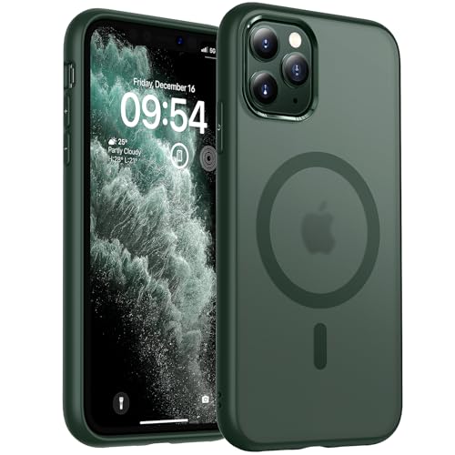TOCOL für iPhone 11 Pro Max Hülle für Magsafe, Stoßfest Anti-Fingerabdruck Kratzfest Transluzente Rückseite rutschfest Matt Magnetisch Handyhülle für iPhone 11 Pro Max Case, Alpengrün TOCOL für iPhone 11 Pro Max Hülle für Magsafe, Stoßfest Anti-Fingerabdruck Kratzfest Transluzente Rückseite rutschfest Matt Magnetisch Handyhülle für iPhone 11 Pro Max Case, Alpengrün von TOCOL