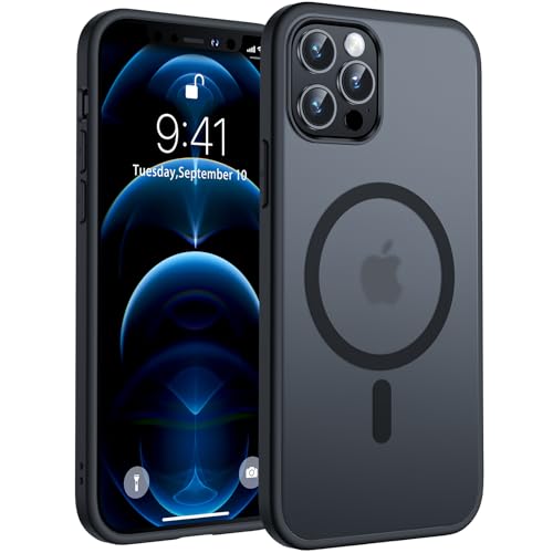TOCOL für iPhone 12 Pro Hülle für Magsafe, Stoßfest Anti-Fingerabdruck Kratzfest Transluzente Rückseite rutschfest Matt Magnetisch Handyhülle für iPhone 12 Pro Case, Schwarz TOCOL für iPhone 12 Pro Hülle für Magsafe, Stoßfest Anti-Fingerabdruck Kratzfest Transluzente Rückseite rutschfest Matt Magnetisch Handyhülle für iPhone 12 Pro Case, Schwarz von TOCOL