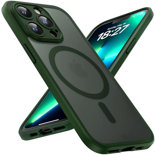TOCOL für iPhone 13 Pro Hülle für Magsafe, Vollständiger Kameraschutz Stoßfest Kratzfest Transluzente Rückseite Magnetisch Handyhülle für iPhone 13 Pro Case, Alpengrün TOCOL für iPhone 13 Pro Hülle für Magsafe, Vollständiger Kameraschutz Stoßfest Kratzfest Transluzente Rückseite Magnetisch Handyhülle für iPhone 13 Pro Case, Alpengrün von TOCOL