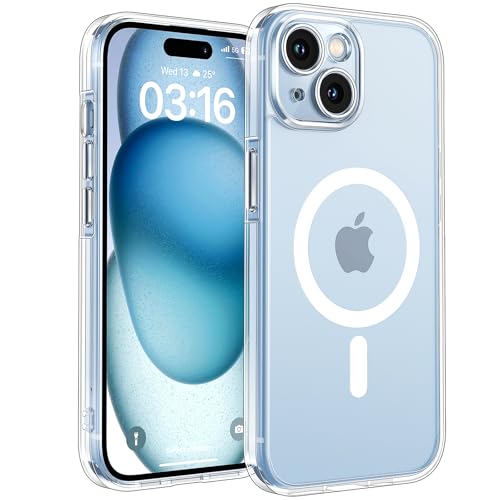 TOCOL für iPhone 15 Hülle für Magsafe, Vollständiger Kameraschutz Nie Vergilbung Stoßfest Kratzfest Magnetisch Handyhülle für iPhone 15 Case, Transparent von TOCOL