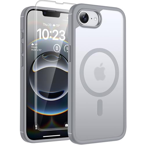 TOCOL für iPhone 16e Hülle für Magsafe, Stoßfest Anti-Fingerabdruck Kratzfest Transluzente Rückseite rutschfest Matt Magnetisch Handyhülle für iPhone 16e Case, Grau TOCOL für iPhone 16e Hülle für Magsafe, Stoßfest Anti-Fingerabdruck Kratzfest Transluzente Rückseite rutschfest Matt Magnetisch Handyhülle für iPhone 16e Case, Grau von TOCOL