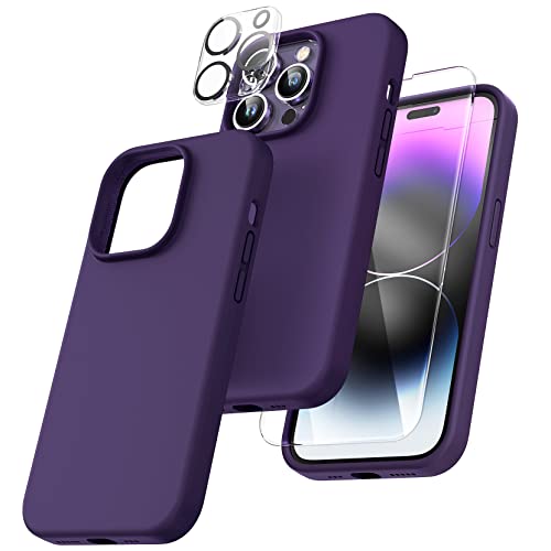 TOCOL für iPhone 14 Pro Hülle Silikon, Stoßfest Anti-Rutsch Anti-Fingerabdruck Kratzfest Handyhülle für iPhone 14 Pro Case, Dunkellila TOCOL für iPhone 14 Pro Hülle Silikon, Stoßfest Anti-Rutsch Anti-Fingerabdruck Kratzfest Handyhülle für iPhone 14 Pro Case, Dunkellila von TOCOL