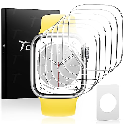 TOCOL 6 Stück Schutzfolie kompatibel mit Apple Watch Series 6/5/4/SE 40mm Klar HD Weich TPU Folie Nicht Glas Blasenfreie Kompatibel mit Hülle Displayschutz von TOCOL