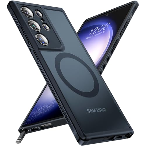 TOCOL für Samsung Galaxy S23 Ultra Hülle Magnetisch, [Schutz in Militärqualität] Stoßfest Handyhülle Galaxy S23 Ultra 5G mit Magsafe, Schwarz von TOCOL