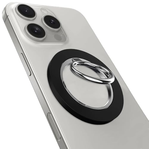 TOEECY Handy Halterung Doppelseitiger Ring Kompatibel Magnetisch 360° Drehung Fingerhalterung Griff und Ständer Magnetische Ringhalterung für Smartphone(Schwarz) von TOEECY
