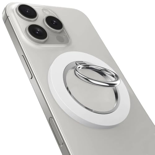 TOEECY Handy Halterung Doppelseitiger Ring Kompatibel Magnetisch 360° Drehung Fingerhalterung Griff und Ständer Magnetische Ringhalterung für Smartphone(Weiß) von TOEECY