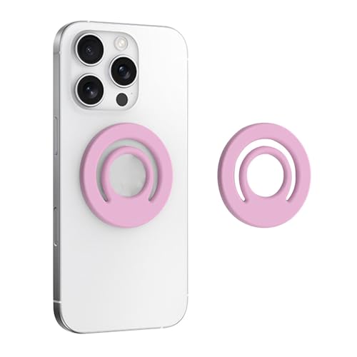 TOEECY Magnetisch Silikon Handy Halterung Ringhalter Starke Magnetkraft Automatische Rückstellung Sicherer Griff rutschfest Kompakt Abnehmbar Für Alle Handgrößen(Rosa) von TOEECY