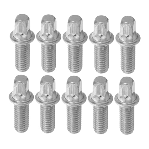 TOGEVAL 10 Stück Fassverschraubungen Drum-key-tool Trommelwelle Drum-machine-beat-maker Teile Für Echogebläse Luftgebläse Für Elektronik M6x15mm Trommelschlagschrauben Versilbertes Eisen von TOGEVAL