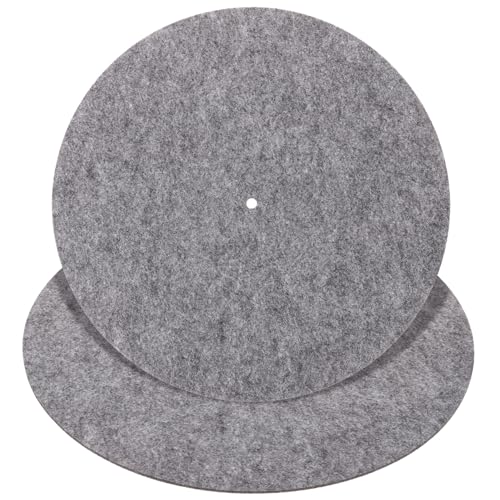 TOGEVAL 2 Stück Schallplattenmatte Plattenspieler Pad Schallplatten Schutzmatte Plattenspieler Slipmat Vinyl Player Matte Plattenspieler Zubehör Filz Plattenspieler Matte Plattenspieler von TOGEVAL