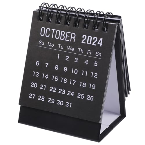 TOGEVAL 2024 Tischkalender Mini Tischkalender Mini Notizkalender Bürokalender Dekorativer Monatskalender Schreibtisch Flip Dekorativer Standkalender von TOGEVAL