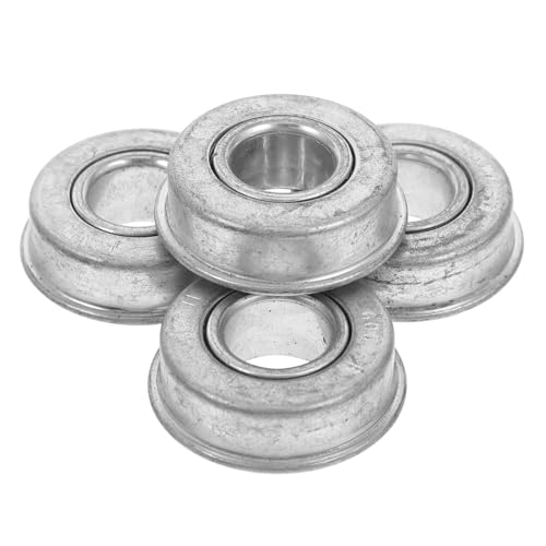 TOGEVAL 4 Stück Rasenmaschinenradlager Rennsportteile für Rasenmäher Austausch des Kugellagers Go-Kart-Lagerflansch Ersatzlager für Rasenmäher Miniaturlager Kompaktkugellager Silber von TOGEVAL