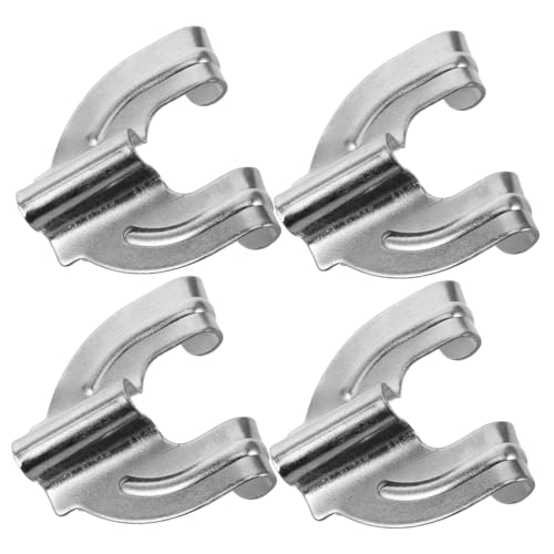 TOGEVAL 4 Stück Snare-Drum-Hook Percussion-Klauenhakenkomponente Starker Bassdrum-Klauenhaken Bass-Klauenhaken Ersatz-Trommelklauenhaken Drum-Hook für Bassdrum Aluminiumlegierung Silber von TOGEVAL