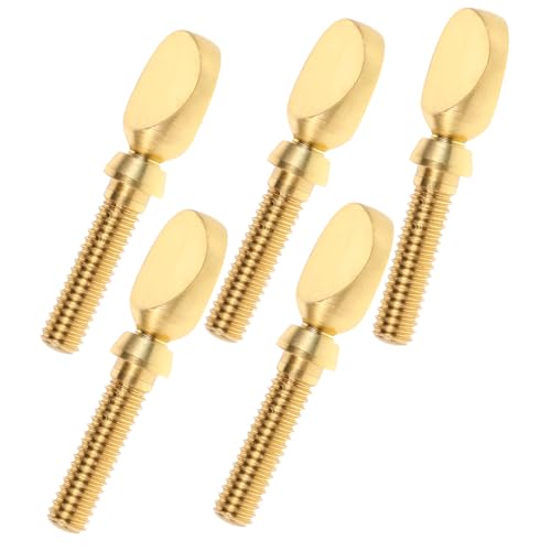 TOGEVAL 5 Stück Saxophon-Halsschraube Saxophon Teile Saxophonhalsschrauben Instrumententeile Zubehör für Altsaxophon Saxophonschraube ersetzen Ersatz-Sax-Schraube Metall Golden von TOGEVAL
