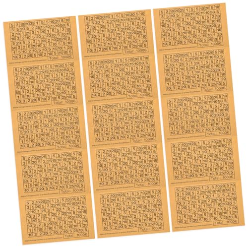 TOGEVAL 50 Stück Budgetplaner-aufkleber: Spardose-aufkleber, Blech-tracker, Sparherausforderungen, Tracking-etikett, Aufkleber Für Sparschwein-box-planer, Beige (1000 Eur) von TOGEVAL