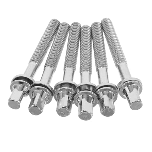 TOGEVAL 6 Stück Trommelschrauben Trommel-tuning-kit Trommelspannstangen Percussion-spannstangen Trommelbefestigungsschrauben Drum-ersatzhardware Spannstangen Für Die Trommel Silber von TOGEVAL