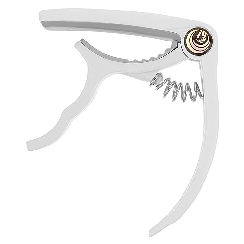 TOGEVAL Clip-on-Gitarren-Tuner Gitarrenklemme Ukulele Kapodaster Gitarrenzubehör aufsteckbarer Kapodaster gitarren werkzeug guitar pick stimmgerät für akustische gitarre gitarrentuner Weiß von TOGEVAL