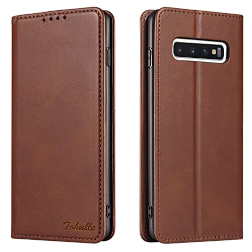 TOHULLE Handyhülle Schutzhülle für Samsung Galaxy S10, Premium-PU-Leder, Brieftaschenhülle mit Kartenfach, Standfunktion, integrierter Magnetverschluss, Klapphülle, Kaffeebraun TOHULLE Handyhülle Schutzhülle für Samsung Galaxy S10, Premium-PU-Leder, Brieftaschenhülle mit Kartenfach, Standfunktion, integrierter Magnetverschluss, Klapphülle, Kaffeebraun von TOHULLE