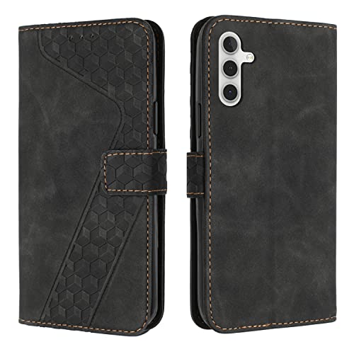 TOHULLE Hülle für Samsung Galaxy A15 5G, Premium-PU-Leder-Brieftaschenhülle, Kartenhalter, Ständer, Magnetverschluss, Karomuster, geprägtes Design, stoßfeste Flip-Folio-Hülle für Samsung A15 – Schwarz TOHULLE Hülle für Samsung Galaxy A15 5G, Premium-PU-Leder-Brieftaschenhülle, Kartenhalter, Ständer, Magnetverschluss, Karomuster, geprägtes Design, stoßfeste Flip-Folio-Hülle für Samsung A15 – Schwarz von TOHULLE