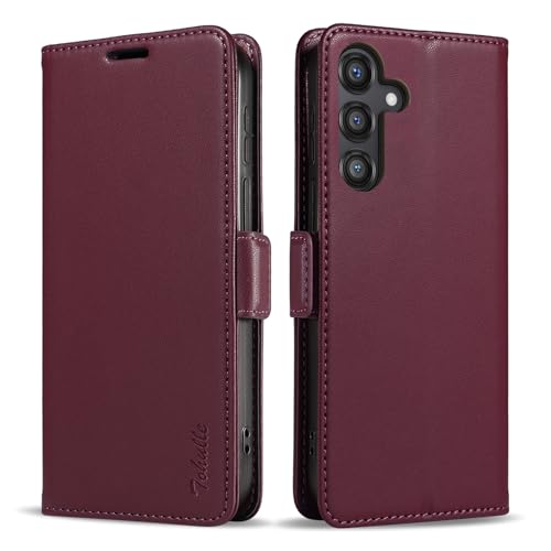 TOHULLE Schutzhülle für Samsung Galaxy A16 5G, Premium-Klapphülle aus PU-Leder, RFID-blockierend, Kartenhalter, Magnetverschluss, Ständer, Schutzhülle für Samsung Galaxy A16 5G, Rot TOHULLE Schutzhülle für Samsung Galaxy A16 5G, Premium-Klapphülle aus PU-Leder, RFID-blockierend, Kartenhalter, Magnetverschluss, Ständer, Schutzhülle für Samsung Galaxy A16 5G, Rot von TOHULLE