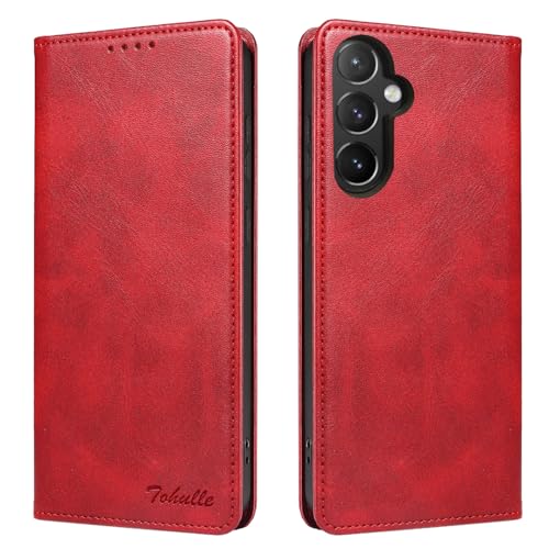 TOHULLE Schutzhülle für Samsung Galaxy A35 5G, Premium-PU-Leder, Brieftaschen-Schutzhülle mit Kartenhalter, Ständer, eingebauter Magnetverschluss, Klapphülle für Samsung Galaxy A35 5G, Rot TOHULLE Schutzhülle für Samsung Galaxy A35 5G, Premium-PU-Leder, Brieftaschen-Schutzhülle mit Kartenhalter, Ständer, eingebauter Magnetverschluss, Klapphülle für Samsung Galaxy A35 5G, Rot von TOHULLE
