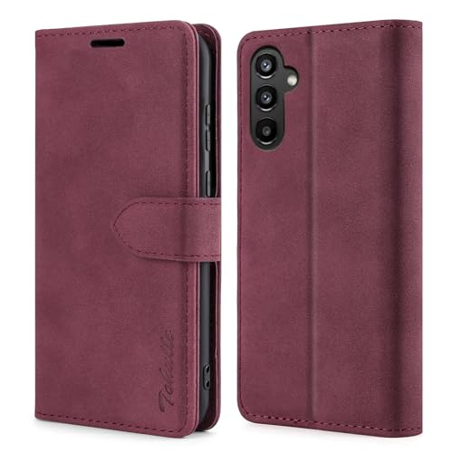 TOHULLE Schutzhülle für Samsung Galaxy A36 5G, Premium-Leder, Brieftaschen-Schutzhülle mit Kartenhalter, Ständer, Magnetverschluss, Klapphülle, kompatibel mit Samsung Galaxy A36 5G, Rot von TOHULLE